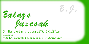 balazs juscsak business card